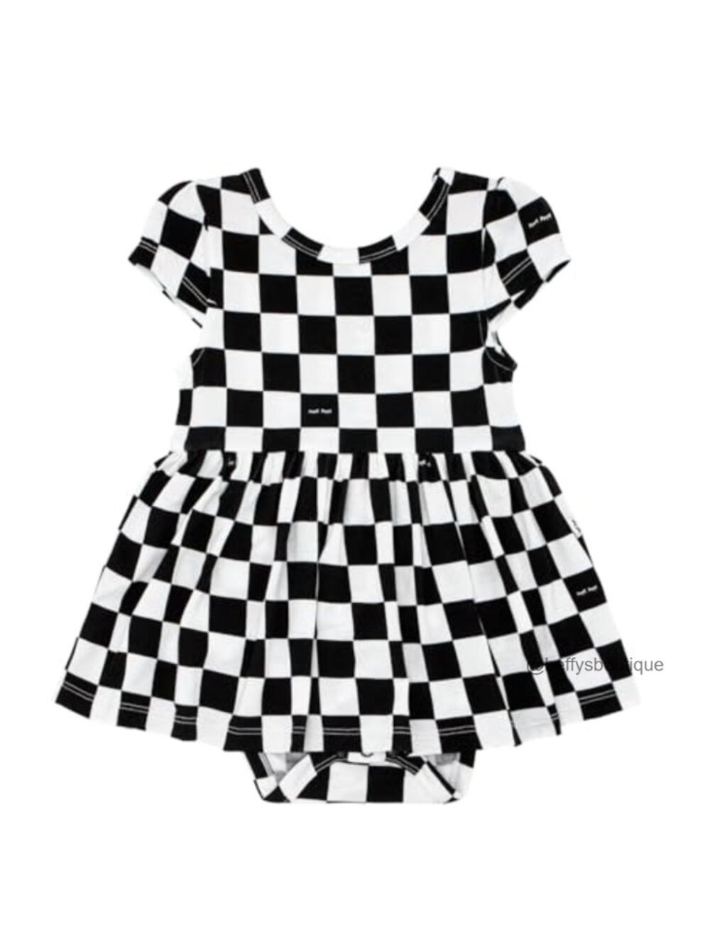 Toddler Girls Skater Dress Bodysuit Viscose Bamboo Built-in Diaper Cover